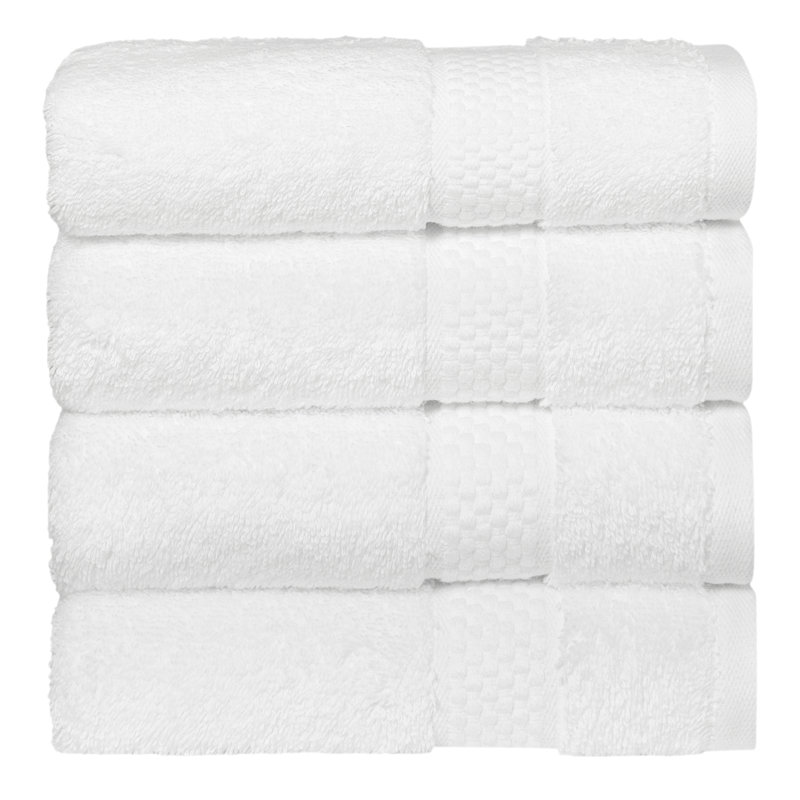 STARLIGHT Turkish Cotton Terrycloth Hand Towels, White