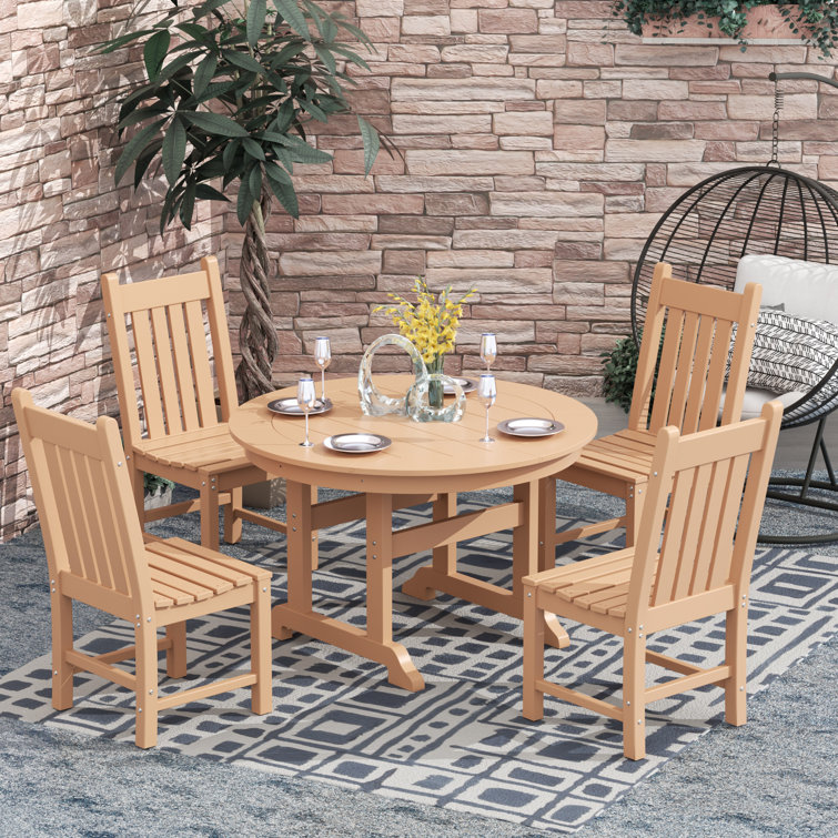 Albric 4 - Person Patio Dining Set with Round Table