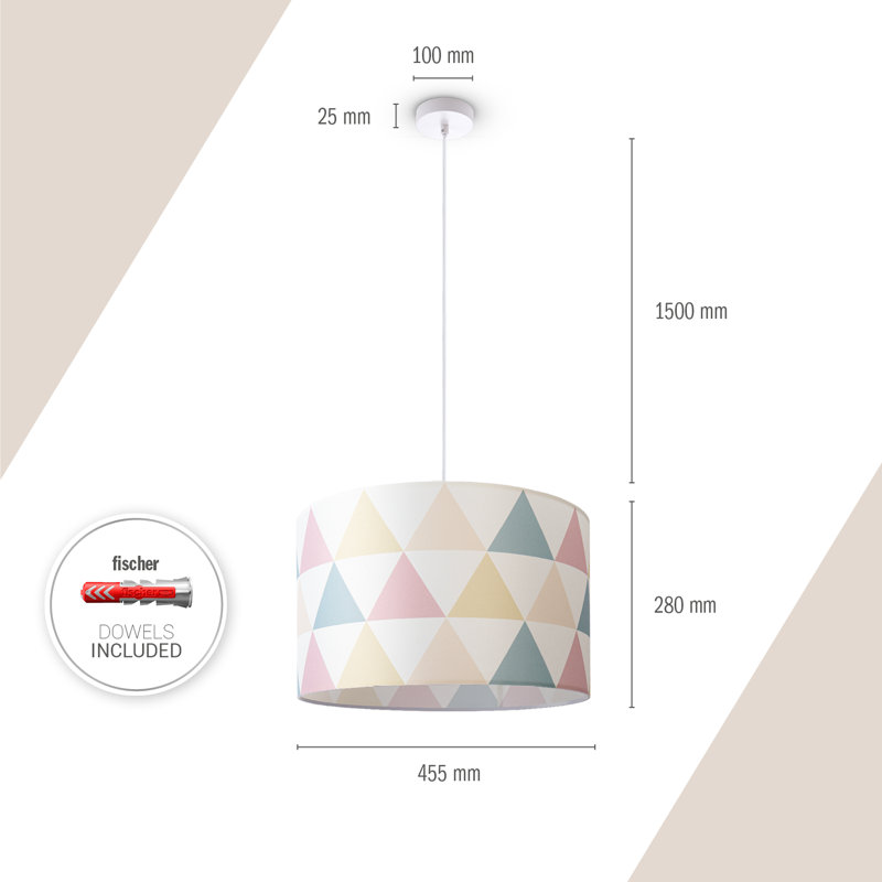 Castellon 1 - Light White Drum Pendant