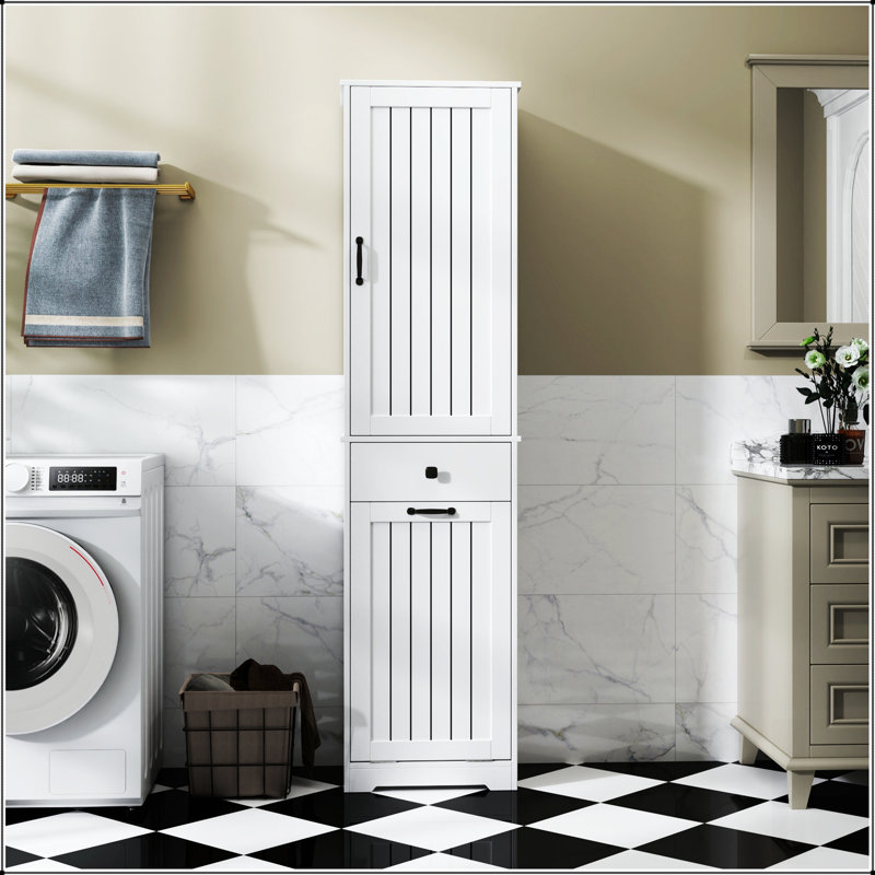 Armoire de buanderie avec rangement spacieux et tiroir, parfait pour organiser et simplifier votre routine de lessive.