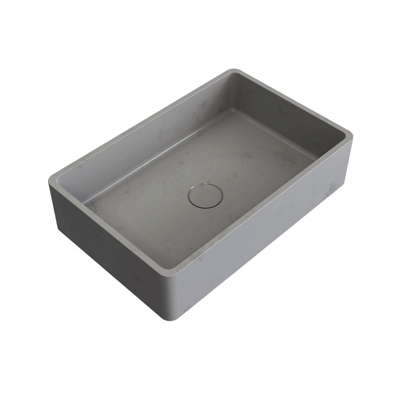 Lavabo de salle de bain rectangulaire 19,68 po, Gris