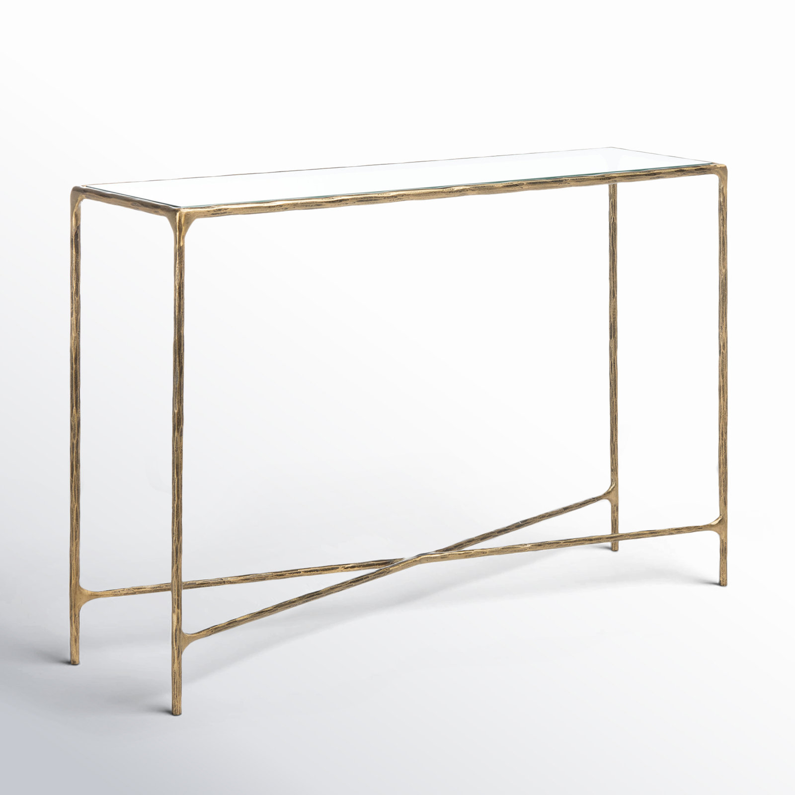 Evelynn 48 " Console Table, White Marble, Brass
