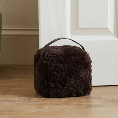 Chocolate Sheepskin Doorstop