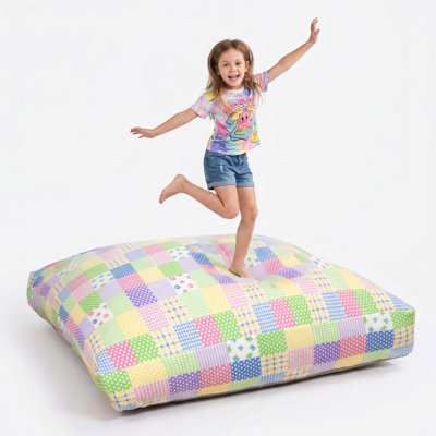 Sensory Crash Pad for Kids & Adult – Crash Mat with Foam Blocks, Removable and washable with Non-Slip Bottom, Fleece Soft Fabric Sensory Pads, Landing Mat for Jumping, Relaxing & Play - 36" x 36"