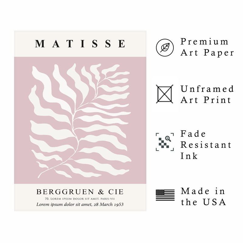 «Botanical Henri Matisse», reproduction d'art moderne sans cadre Mid-Century, H 30 po x l 20 po