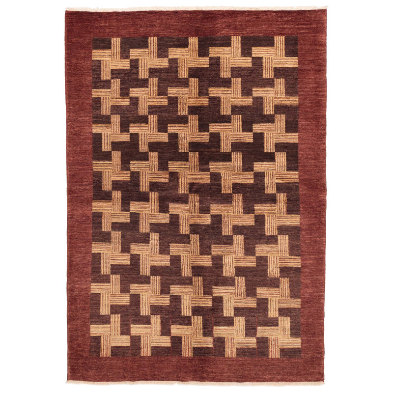 Tapis brun Peshawar Ziegler 6 pi 0 po x 8 pi 8 po