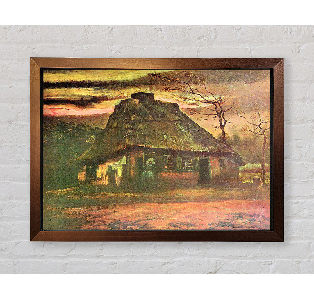 Strohhütte in der Abenddämmerung von Vincent Van Gogh - Einzelne Bilderrahmen Kunstdrucke