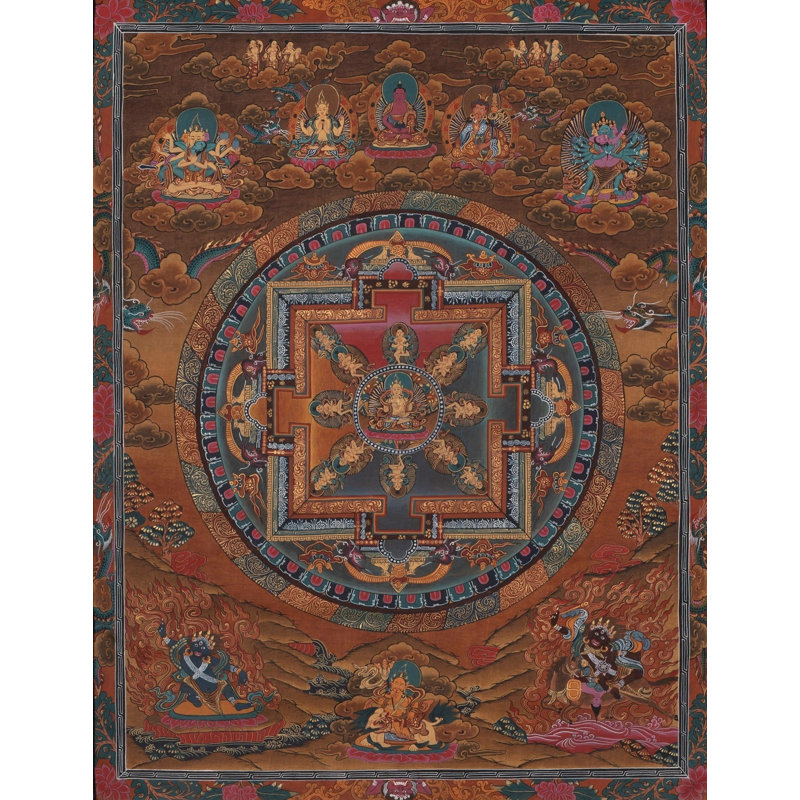 Mandala rétro avec brocart