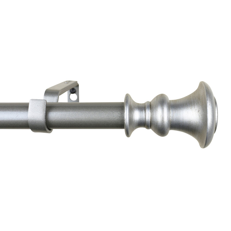 Ensemble de tringle à rideaux simple et quincaillerie réglable Kelliher, Étain, l 84 po x P 6,75 po