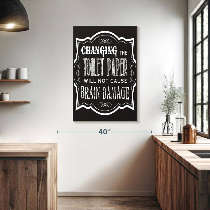 Changer le papier hygiénique, Cadre flottant noir, 27 po x 40 po