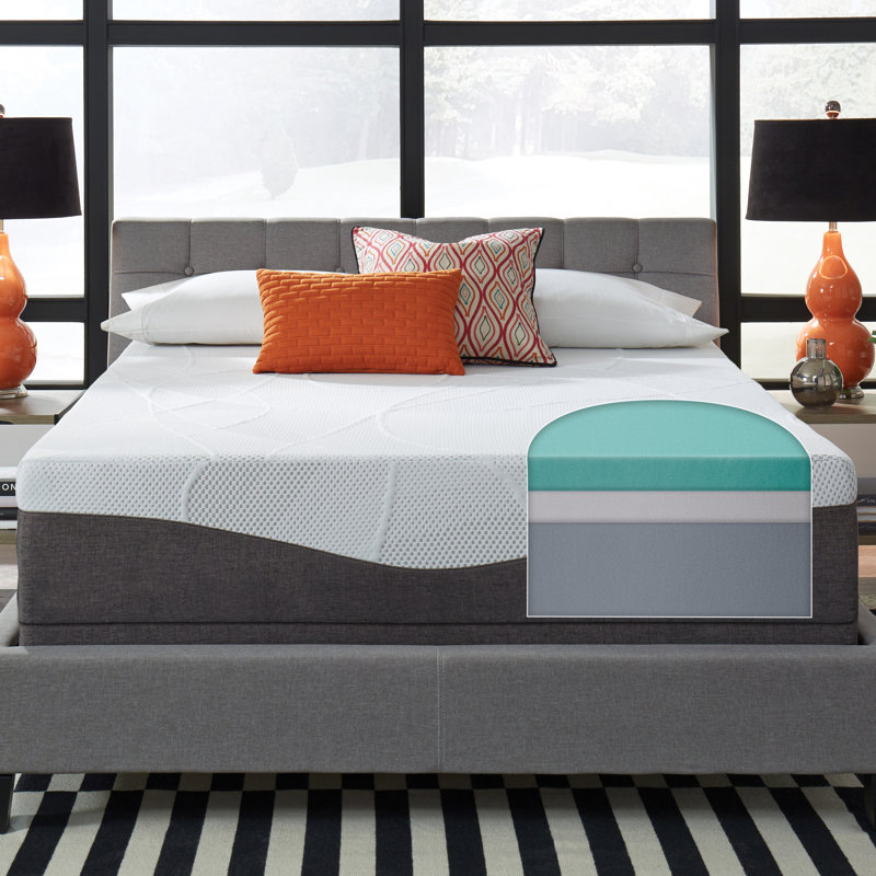 Slumber Solutions Renew Medium Gel Memory Foam Mattress Set, Twin, 14"