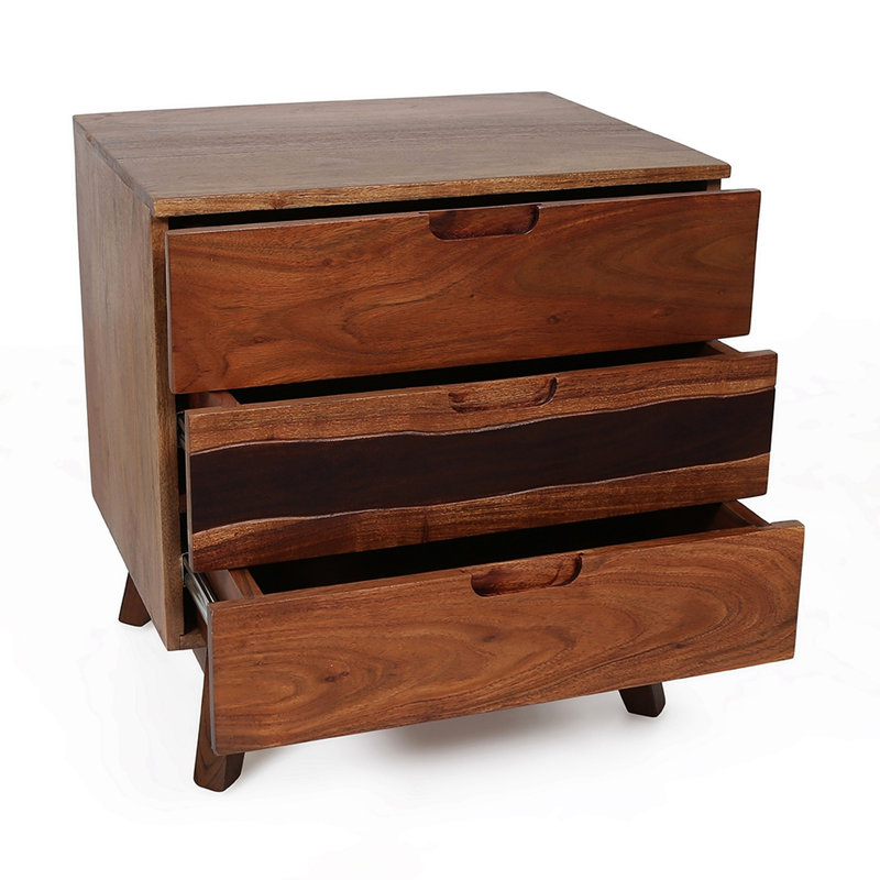 Table de chevet de salon rustique: commode en bois avec magnétisme vivant, table d'appoint de chambre 21,5 x 16,5 x 23
