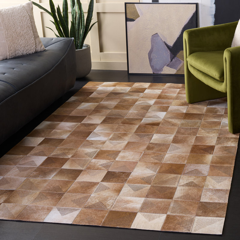 Tapis d'intérieur en cuir tissé à la main Studio, 5'-0" x 8'-0" Rectangle