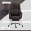 Fauteuil de bureau massant en cuir PU brun chaud avec soutien lombaire chauffant et vibrant, idéal pour le télétravail ou le bureau à domicile, 67 cm (L) x 118 cm (H)