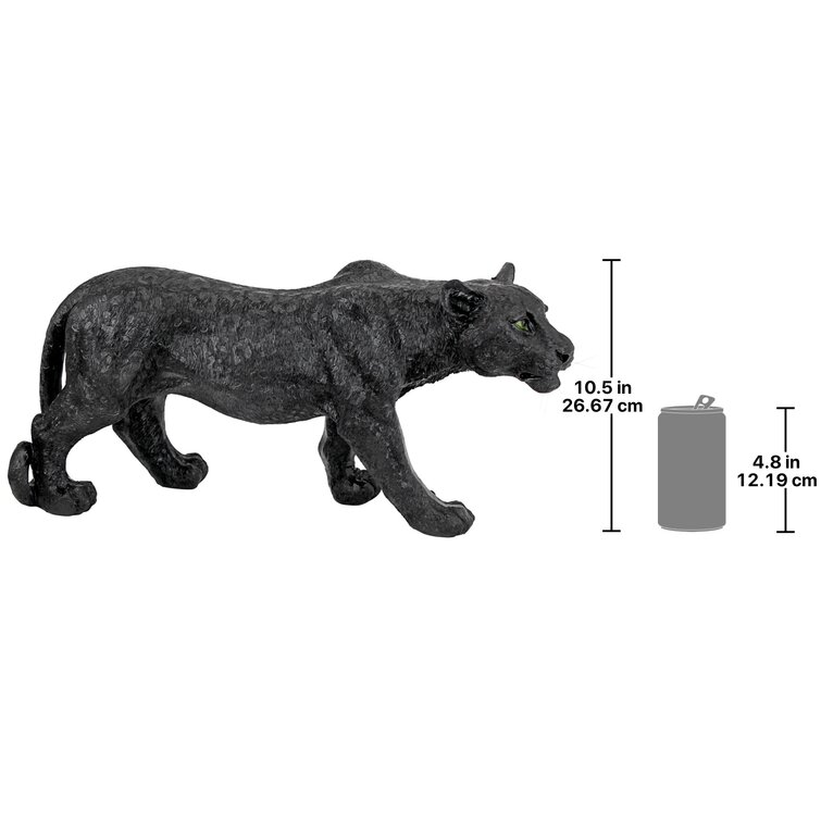 HOZUSO Black Leopard Statue Sculpture Shadowed Predator Black