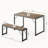 45.5" Dining Table Set For 4, Kitchen Table Set With 2 Benches, Dining Room Table Set With Metal Frame & MDF Board, Space-Saving Dinette-836630866-815841248-815841251