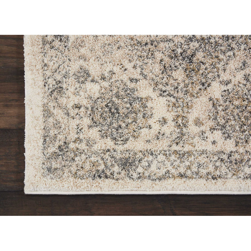 Tapis crème d'inspiration persane Lashanda, Tapis de couloir 2 pi 2 po x 7 pi 6 po