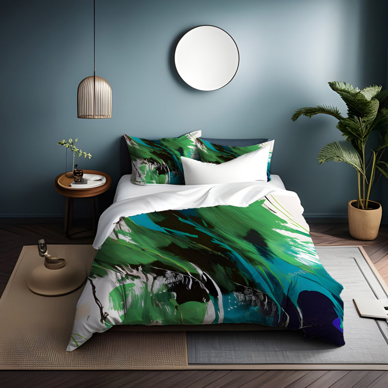 Abstract Duvet Cover, King Duvet Cover + 2 King Shams