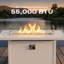 Table de foyer d'extérieur au propane 43 po en aluminium avec pare-vent et housse, blanc-1142852346
