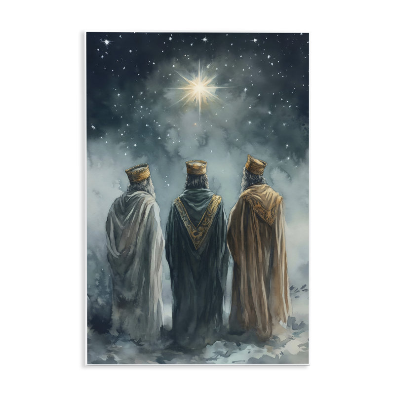 Three Wise Men & North Star, plaque murale par Petal Prints Design, H 19 po x l 13 po