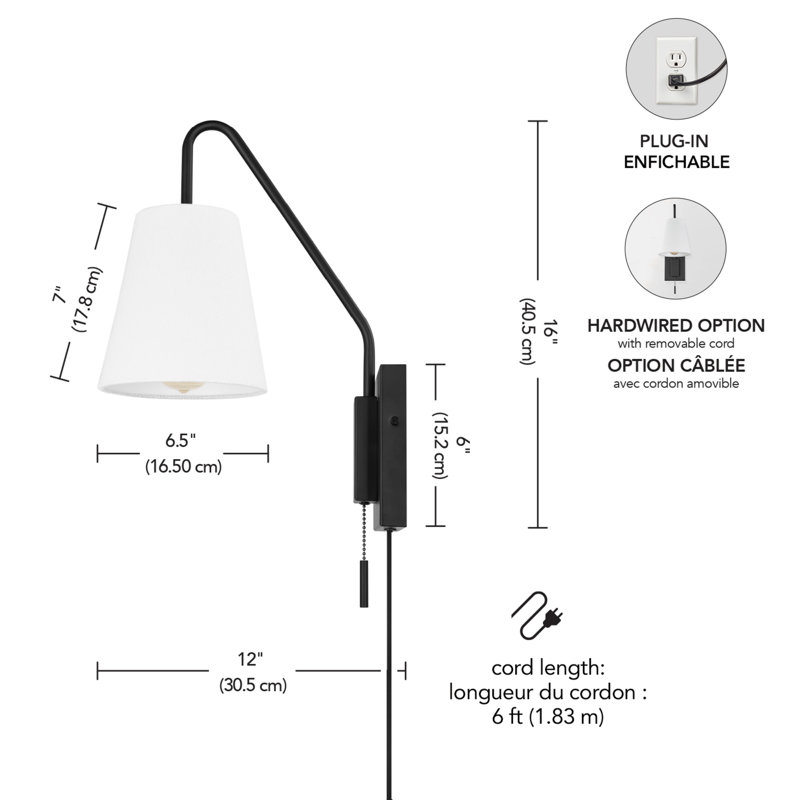Plug-in Armed Sconce