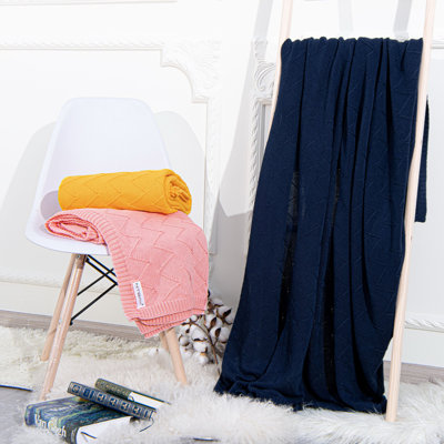 Soft Sustainable Recycled Polyester Throw Blanket 51x67 Neutral Tones Modern Home Essential