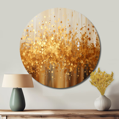 Favreau Golden Radiance II - paysages ronds, art en métal