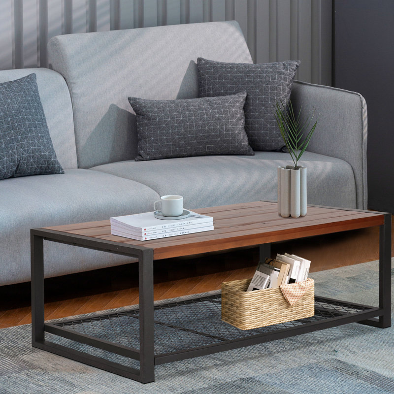 Console de salon en bois recyclé naturel, style industriel, structure massive, profondeur 112 cm, largeur 58 cm, hauteur 46 cm, densité 12,6 kg, finition récupérée. Dimensions : 112,4 x 56,8 cm.