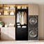 Système de placard autoportant avec 3 tiroirs, garde-robe avec tablettes réglables et tringle, noir-1052269301