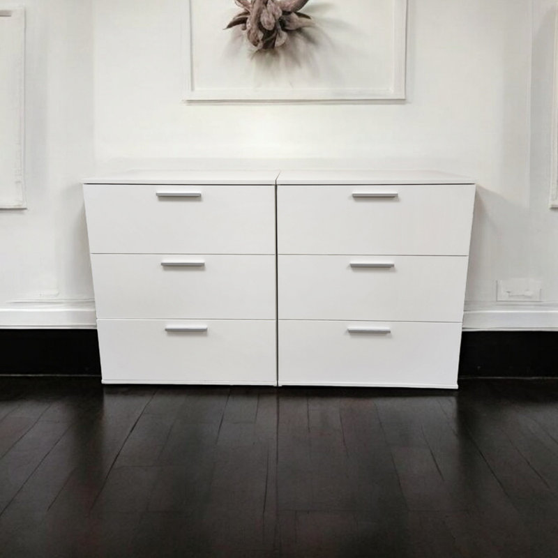 Commode modulaire à trois tiroirs Morgan, solution de rangement extensible avec fabrication de haute qualité et assemblage facile