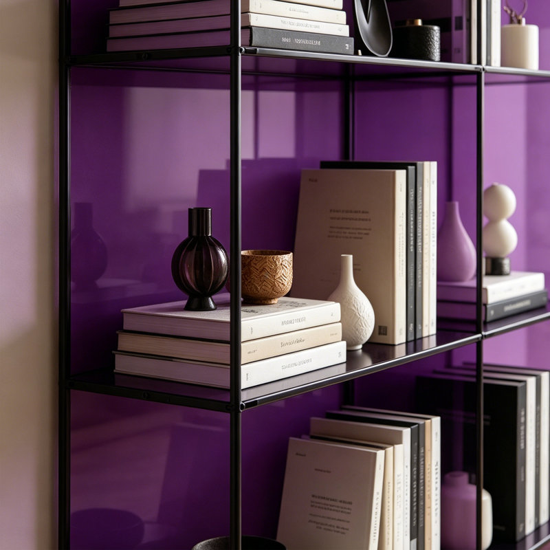 Transparent acrylic multi-layer display bookcase, Purple