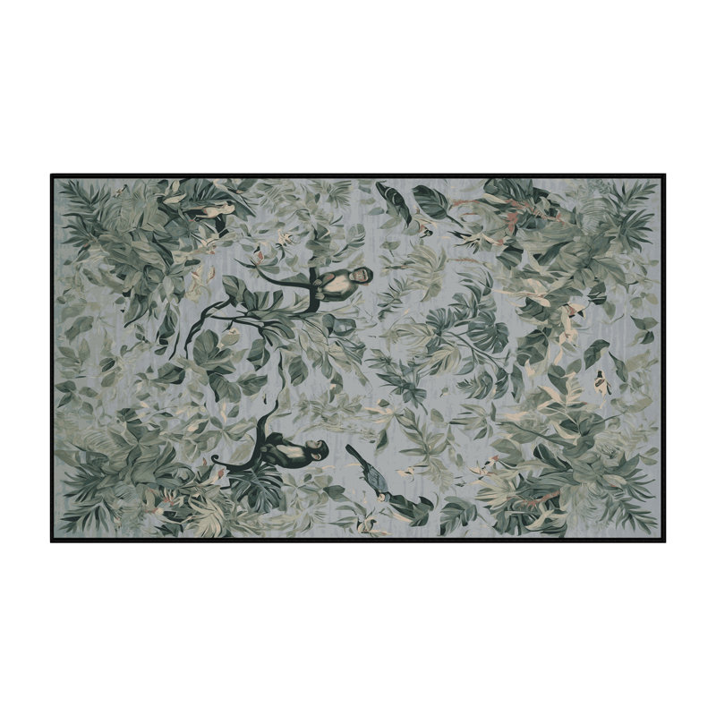 Machine Washable Gray Area Rug, Rectangle 3' x 5'