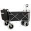 Chariot de plage avec de grandes roues pour le sable Capacité de 500 lb - Chariot tout terrain à structure en acier avec pneus pneumatiques de 9 po, conception pliable pliable, sangle avec sac multiusage, noir