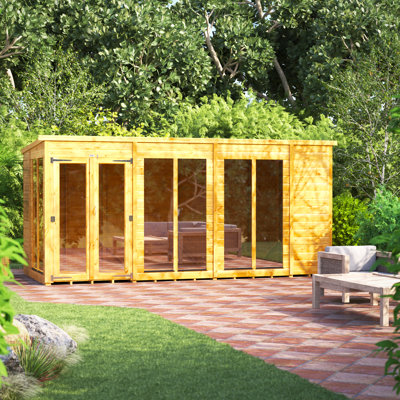 Powersheds 14 x 6ft Timber Tongue & Groove Pent Summerhouse