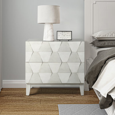 Iasiah 26" W 2-Drawer Solid and Manufactured Wood End Table with Built-In Charging Station