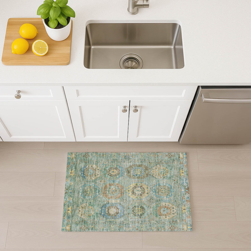 Machine Washable Indoor/Outdoor Jusino ACN2227 Panel Rug, Rectangle 1 pi 8 po x 2 pi 6 po