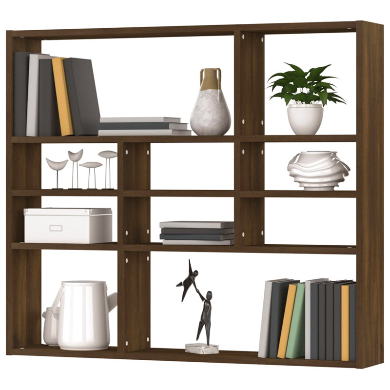 Brinnon 10 Piece Cube Shelf, Oak
