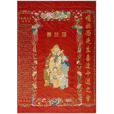 Magnificent Red Background Color With Some Details About Chinese Culture Antique Silk Embroidery Rug Round 8'9"