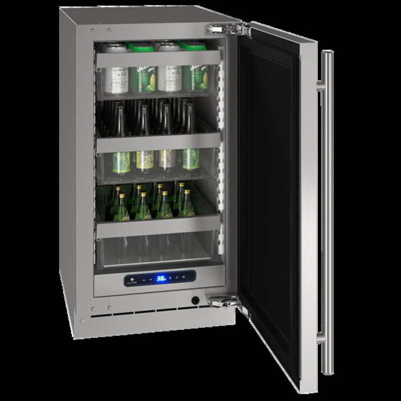 U-Line 18"W. 5 Class 3.7 Cu.Ft. Compact Refrigerator - Stainless Steel