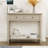 Traditional Design Console Table with Two Drawers and Bottom Shelf-1367724305