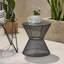 Table d'appoint en fer noir mat, conception en maille Breezy Profondeur du produit, largeur, hauteur de 18,65 po - Cadre en fer indémodable, noir, aspect, P X P H