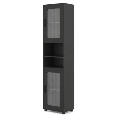 Grande armoire de rangement pour salle de bain, organisateur de rangement autoportant avec tablette réglable pour petits espaces