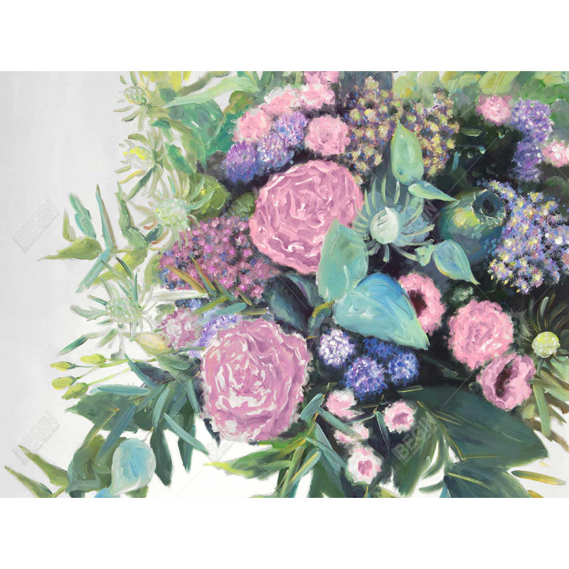 Mélodie de fleurs fuchsia, reproduction sur toile