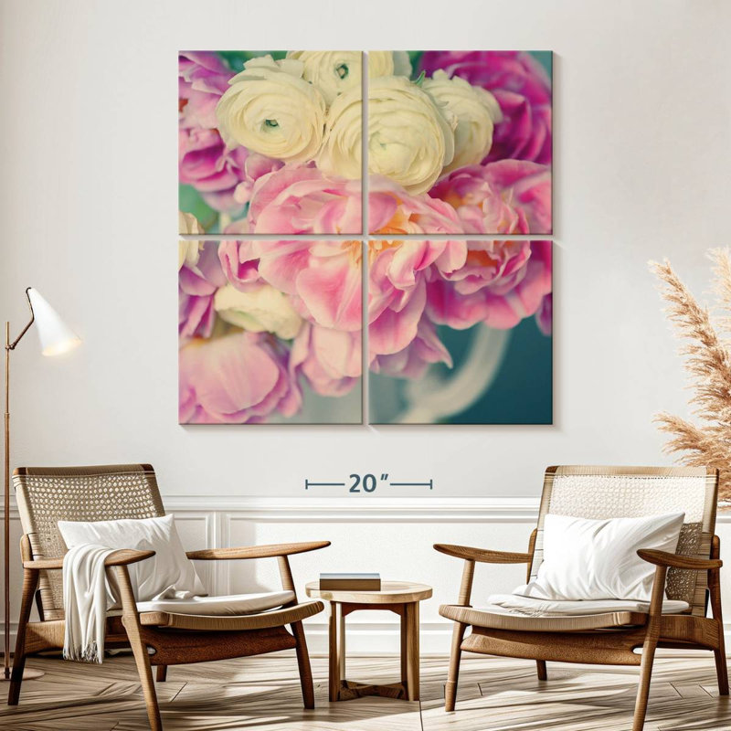Harnek Blushing Blooms II, 57" H x 57" W