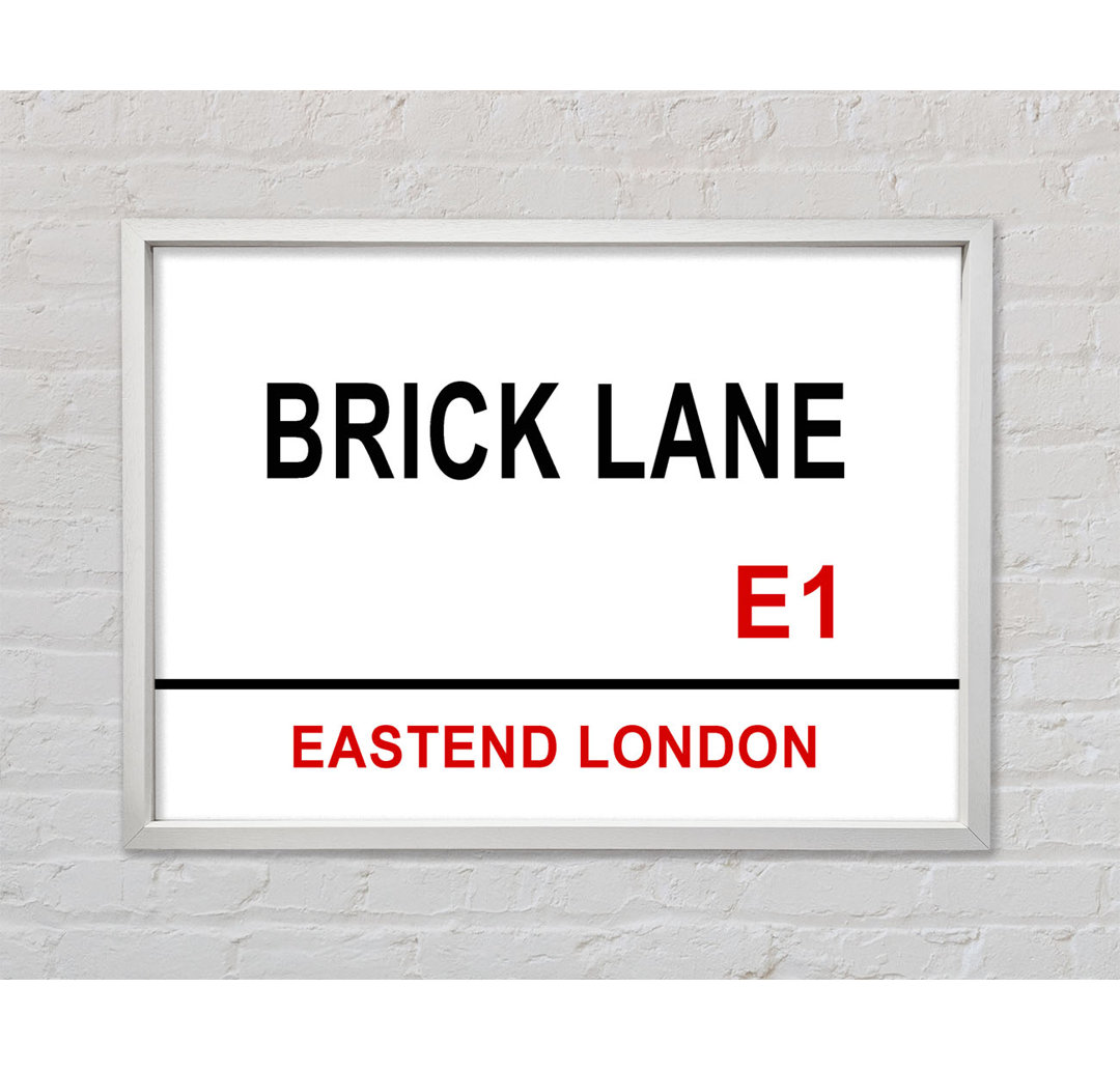 Brick Lane Signs - Einzelner Bilderrahmen Typografie auf Leinwand