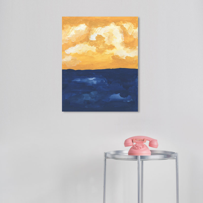 «Abstract Energetic Sun», reproduction d'art moderne sur toile jaune, H 20 po x l 16 po x P 0,8 po