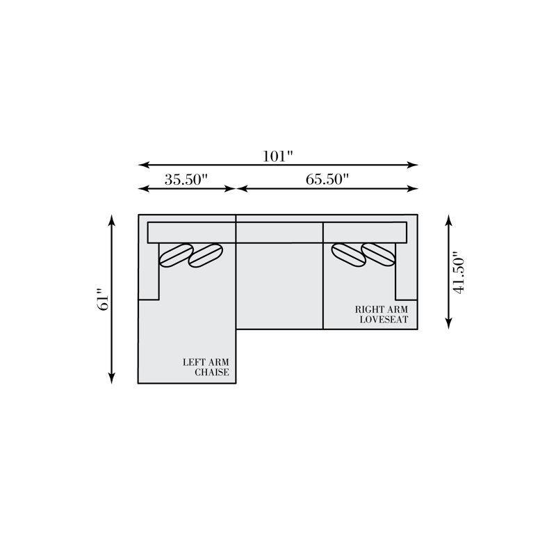Bernhardt Mila 2-Piece Right Facing Fabric Sectional, null, null