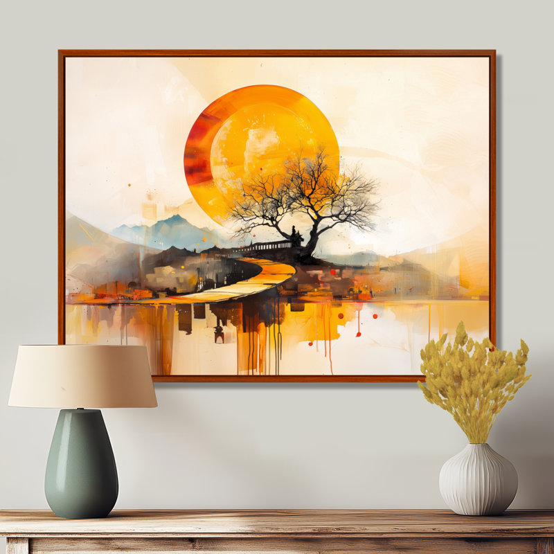 Impression sur toile, "Mystic Path Of Japanese Landscape III", H 30 po x l 40 po, Brun