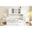 Lit de jour pleine grandeur avec lit gigogne simple et armoire à tablettes, bois attrayant en bois massif au design attrayant-893604222-893604223