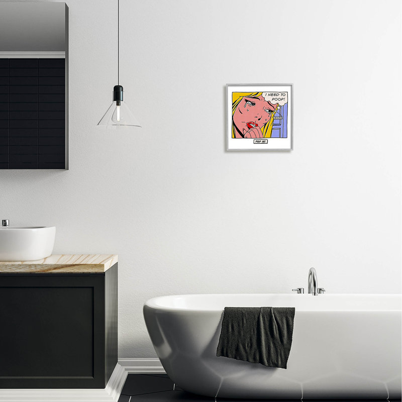 «Need To Poop Classic Comic Giclee Art» par Matheus Lopes Castro, H 12 po x l 12 po x P 1,5 po, Estampe numérique Farmhouse